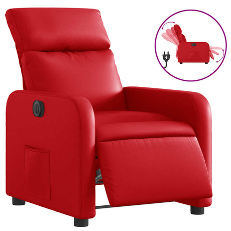 Vidaxl fauteuil verstelbaar elektrisch kunstleer rood
