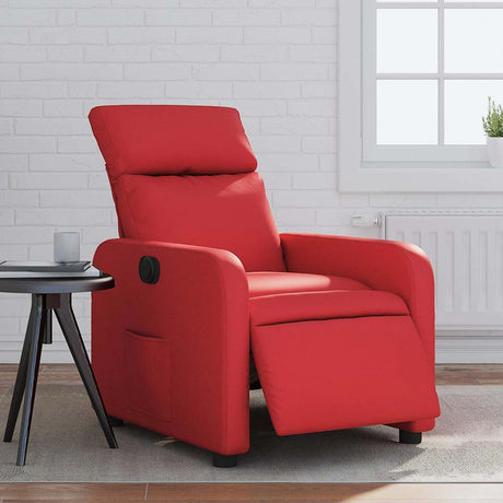 Vidaxl fauteuil verstelbaar elektrisch kunstleer rood