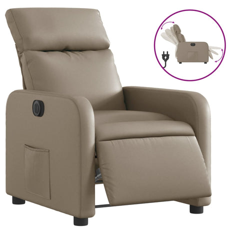 Vidaxl fauteuil verstelbaar elektrisch kunstleer cappuccinokleurig