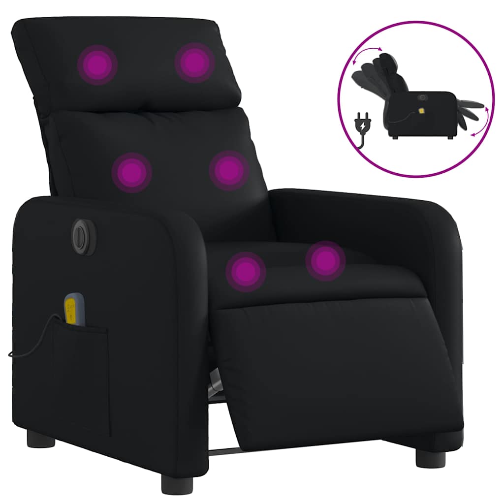 Vidaxl massagestoel verstelbaar elektrisch kunstleer zwart