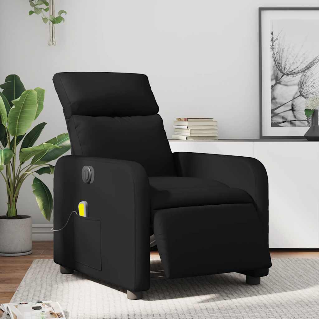 Vidaxl massagestoel verstelbaar elektrisch kunstleer zwart
