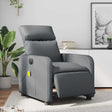 Vidaxl massagestoel verstelbaar elektrisch kunstleer grijs