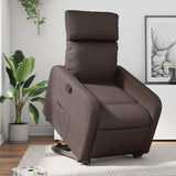 Vidaxl sta-op-fauteuil verstelbaar kunstleer bruin