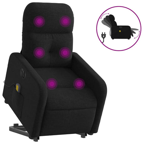 Vidaxl sta-op-massagestoel elektrisch verstelbaar stof zwart