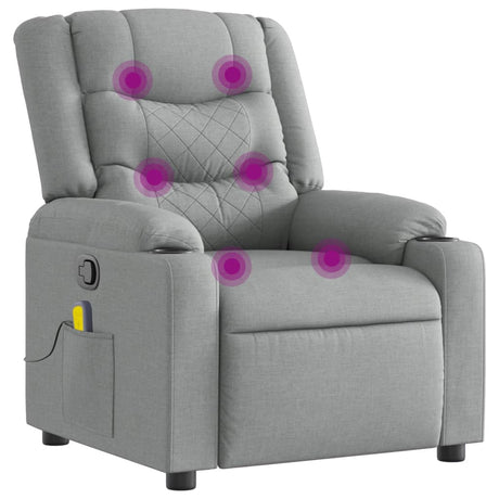 Vidaxl massagestoel lichtgrijze stof
