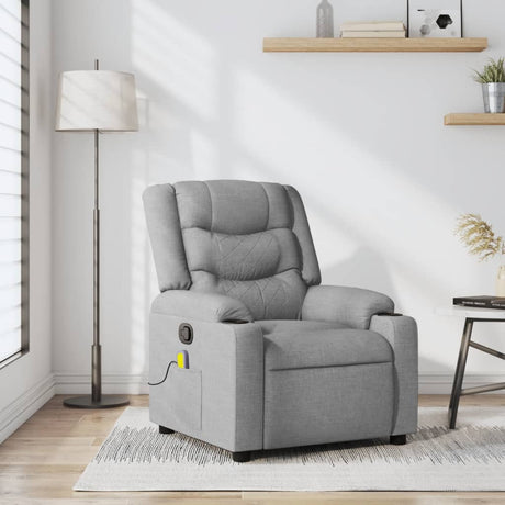 Vidaxl massagestoel lichtgrijze stof