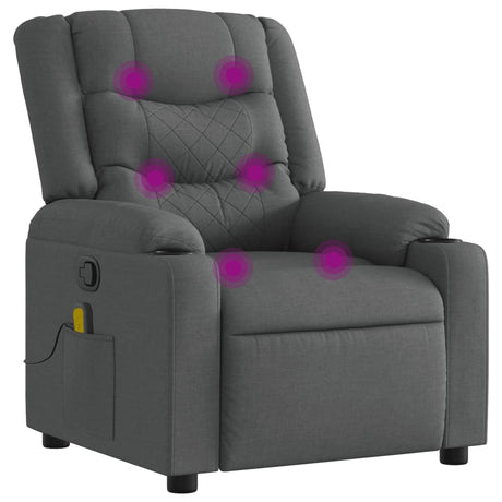 Vidaxl massagestoel in donkergrijze stof