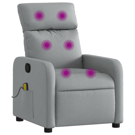 Vidaxl massagestoel lichtgrijze stof