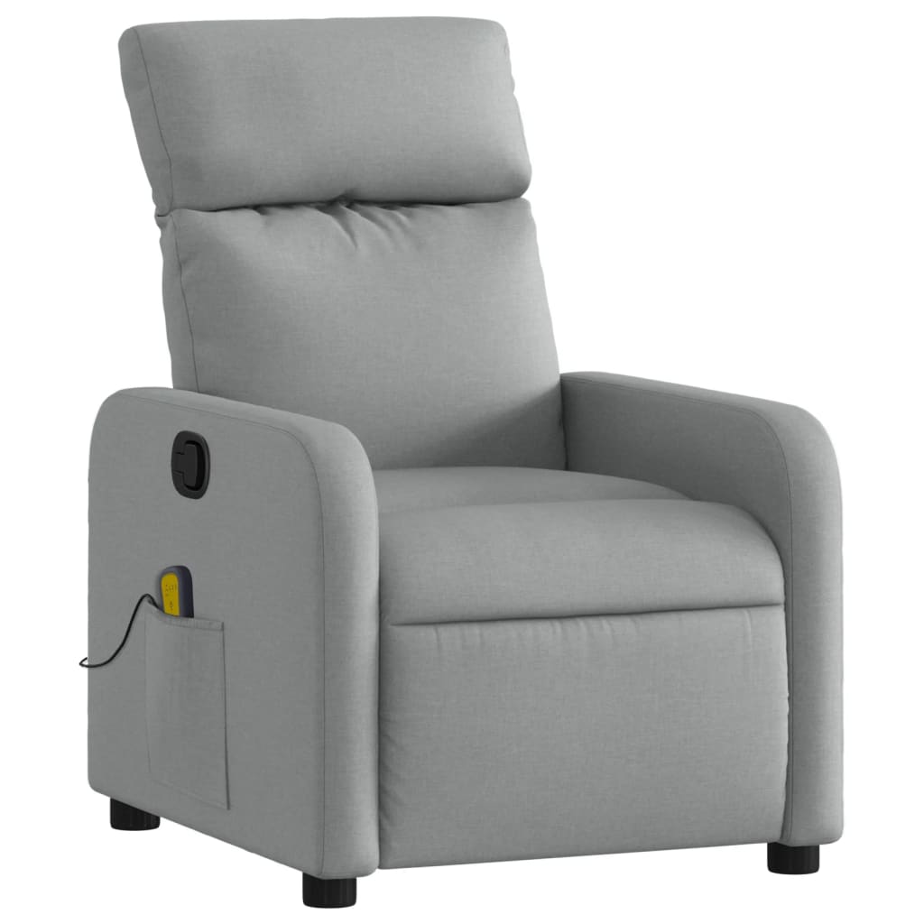 Vidaxl massagestoel lichtgrijze stof