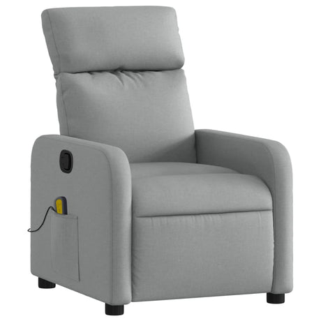 Vidaxl massagestoel lichtgrijze stof