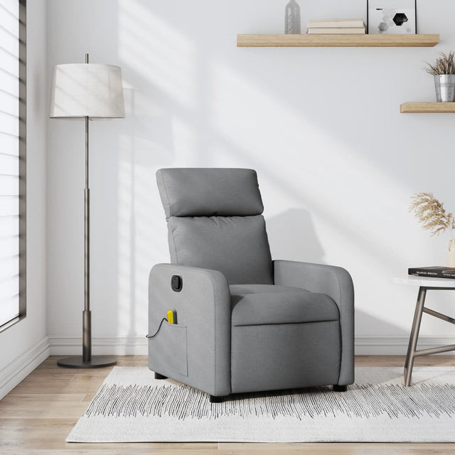 Vidaxl massagestoel lichtgrijze stof