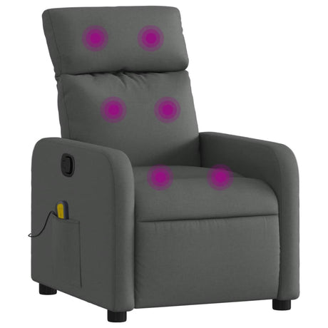 Vidaxl massagestoel donkergrijze stof