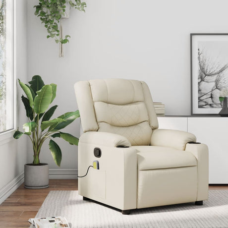 Vidaxl massagestoel van kunstleer in crèmekleur