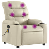 Vidaxl massagestoel van kunstleer in crèmekleur