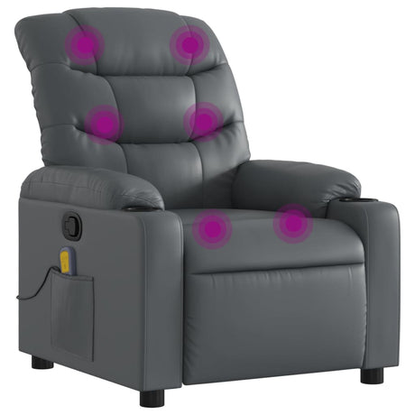 Vidaxl massagestoel van grijs kunstleer