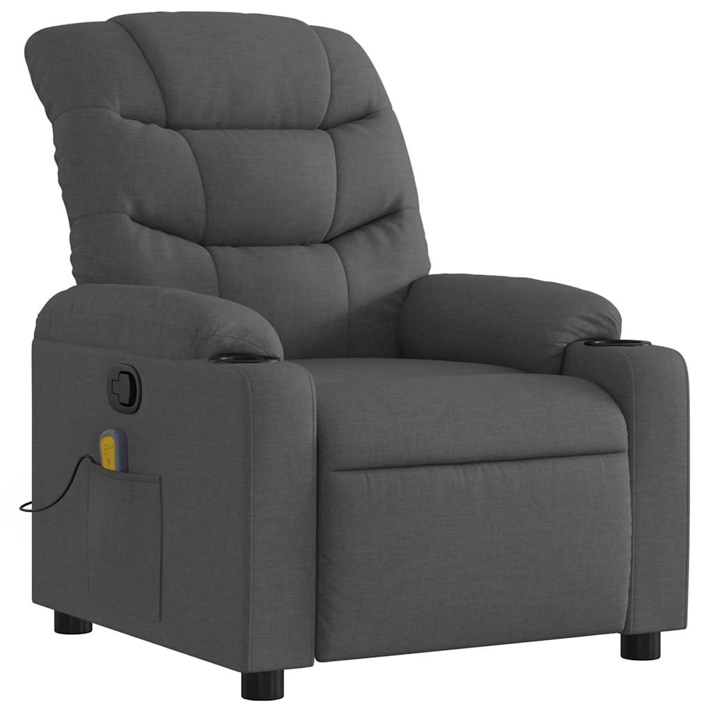 Vidaxl massagestoel in donkergrijze stof