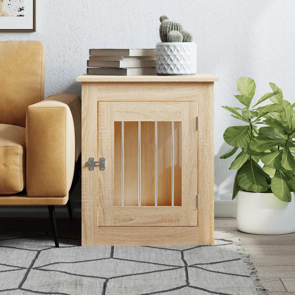 Vidaxl hondenbench 55x75x65 cm bewerkt hout sonoma eikenkleurig