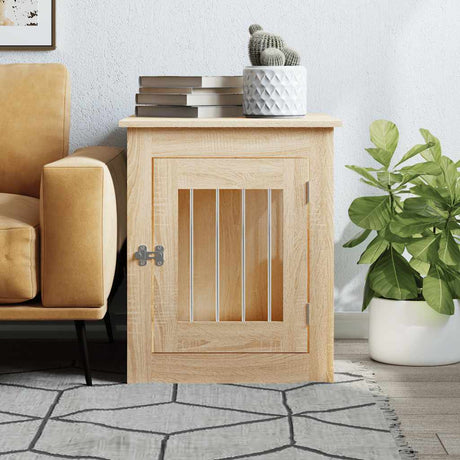 Vidaxl hondenbench 55x75x65 cm bewerkt hout sonoma eikenkleurig