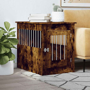 Vidaxl hondenbench 55 x 80 x 68 cm bewerkt hout gerookt eikenkleurig