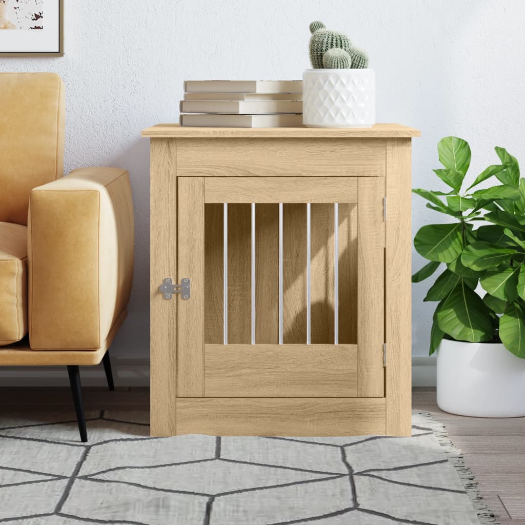 Vidaxl hondenbench 64,5x80x71 cm bewerkt hout sonoma eikenkleurig