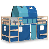 Vidaxl kinderhoogslaper met tunnel 80x200 cm massief grenenhout blauw