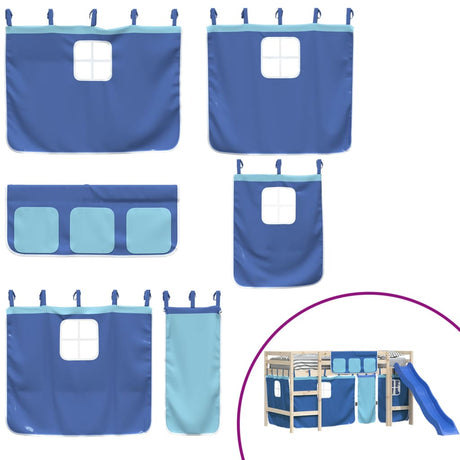 Vidaxl gordijnen voor hoogslaper polyester blauw
