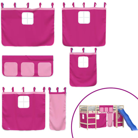 Vidaxl gordijnen voor hoogslaper polyester roze