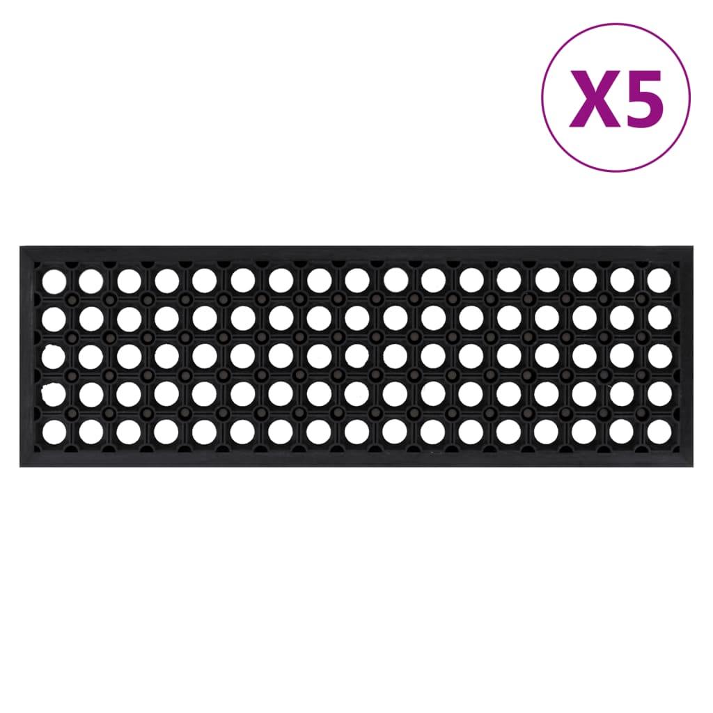 Vidaxl Stair Mats 5 St 25x75 cm gummi