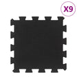 Vidaxl rubbertegels 9 st 16 mm 30x30 cm zwart