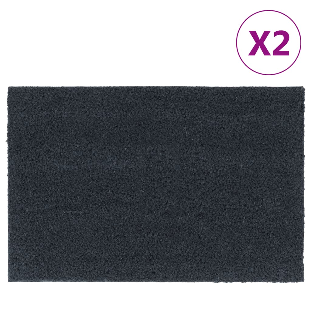 Vidaxl Doormats 2 PCs 40x60 cm Tukoned Kokosnoss Fiber Dark Gray