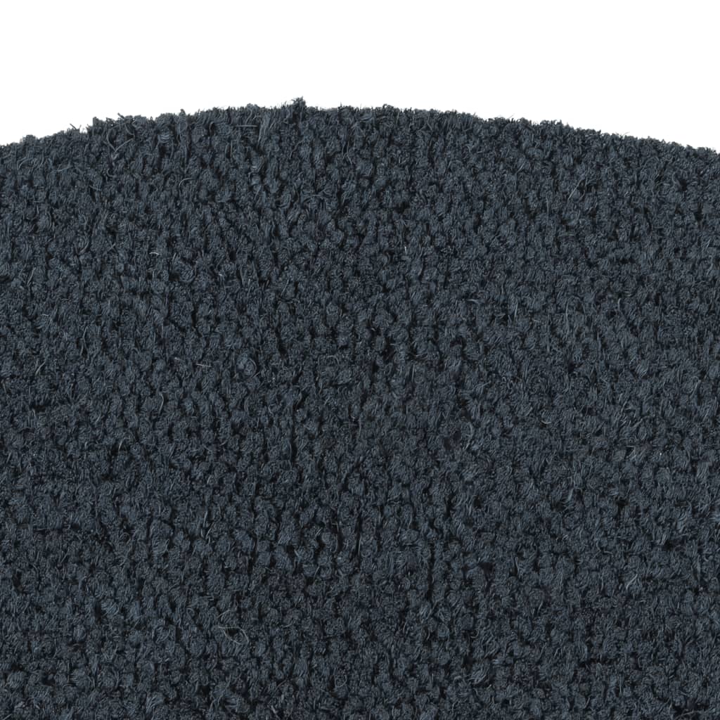 Vidaxl deurmat halfrond 60x90 cm getufte kokosvezel donkergrijs