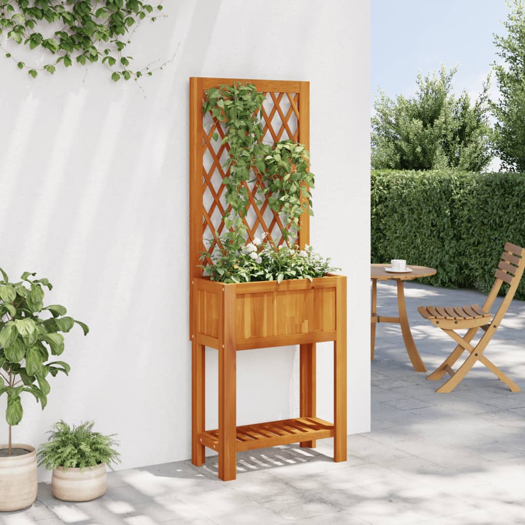 VidaXL Planter with slat and shelf 55x29.5x152 cm Acaciahout