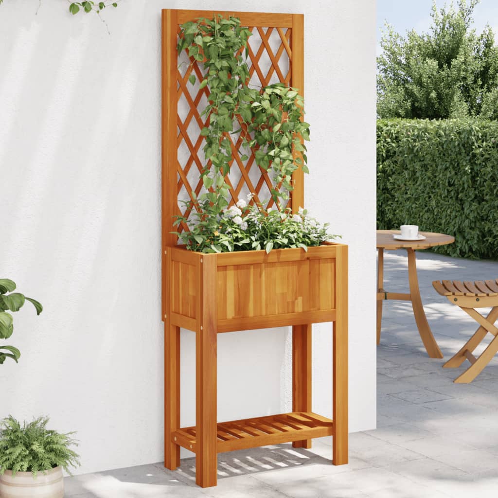 VidaXL Planter with slat and shelf 55x29.5x152 cm Acaciahout