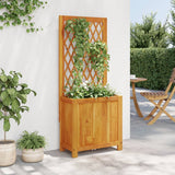 Vidaxl Planter med lamell 55x29,5x132 cm Solid Acacia Wood