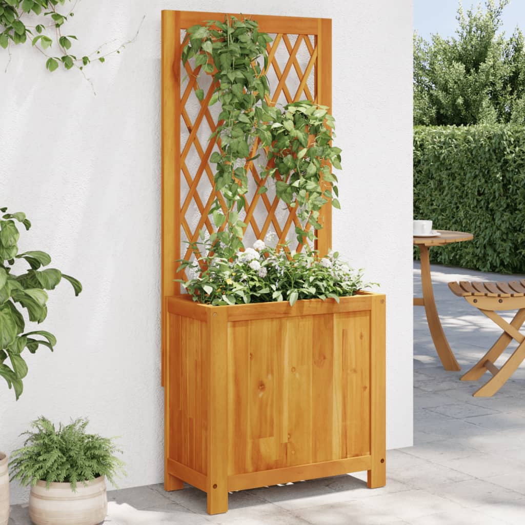 VidaXL Planter with slat 55x29.5x132 cm solid acacia wood