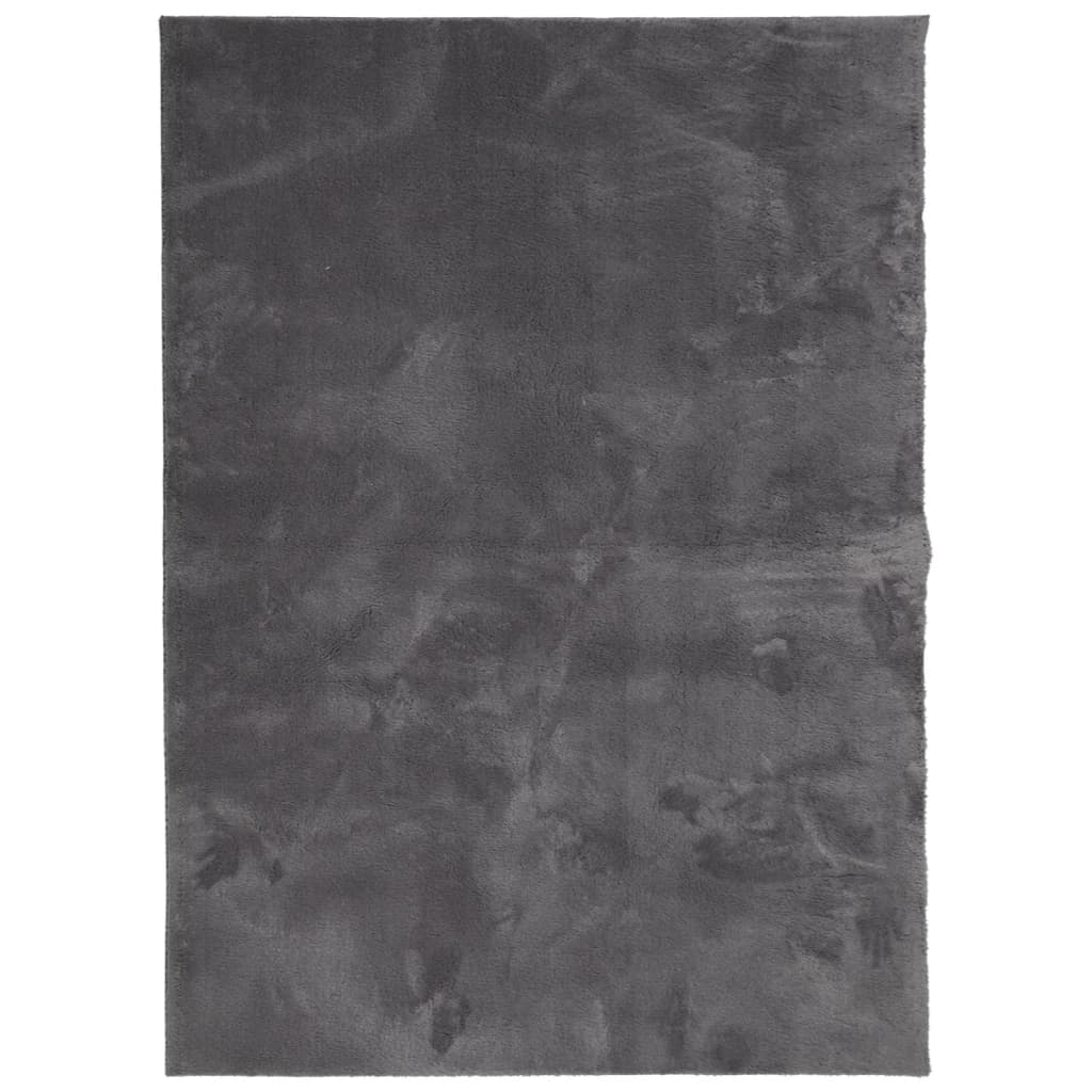 Tapis vidaxl Huarte Low -Pile Soft Soft Lavable 140x200 cm anthracite