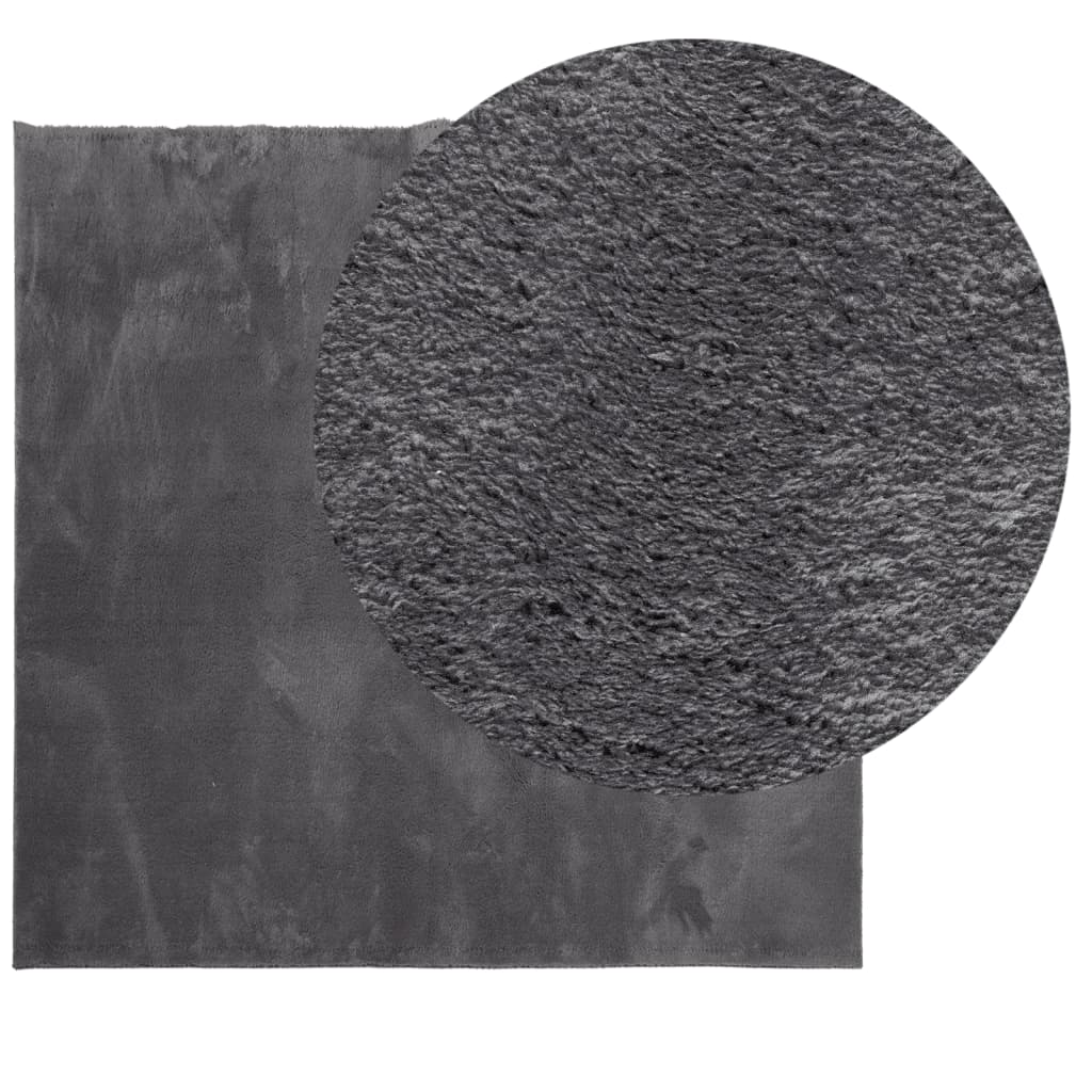 Tapis vidaxl Huarte Low-Pole Soft Soft Lavable 200x200 cm anthracite