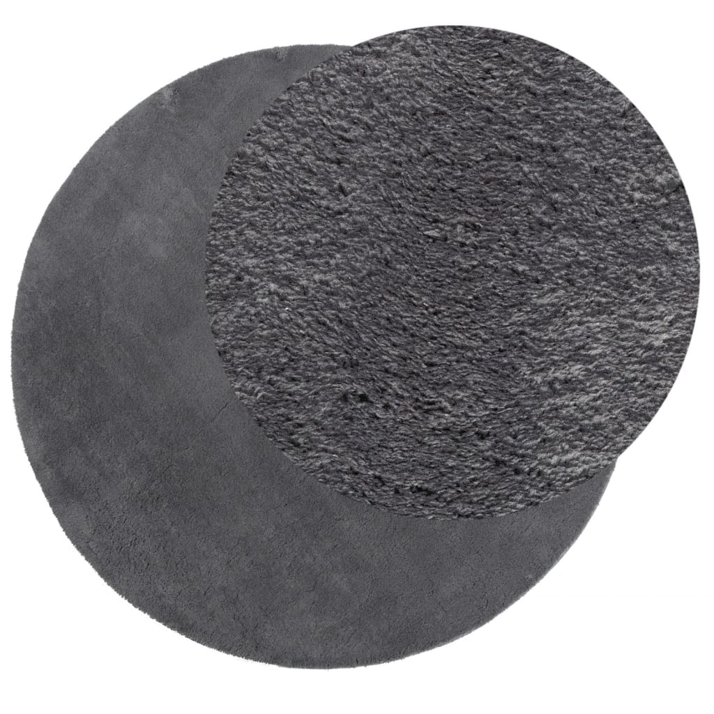 Vidaxl rug Huarte low -pole soft washable Ø 80 cm anthracite