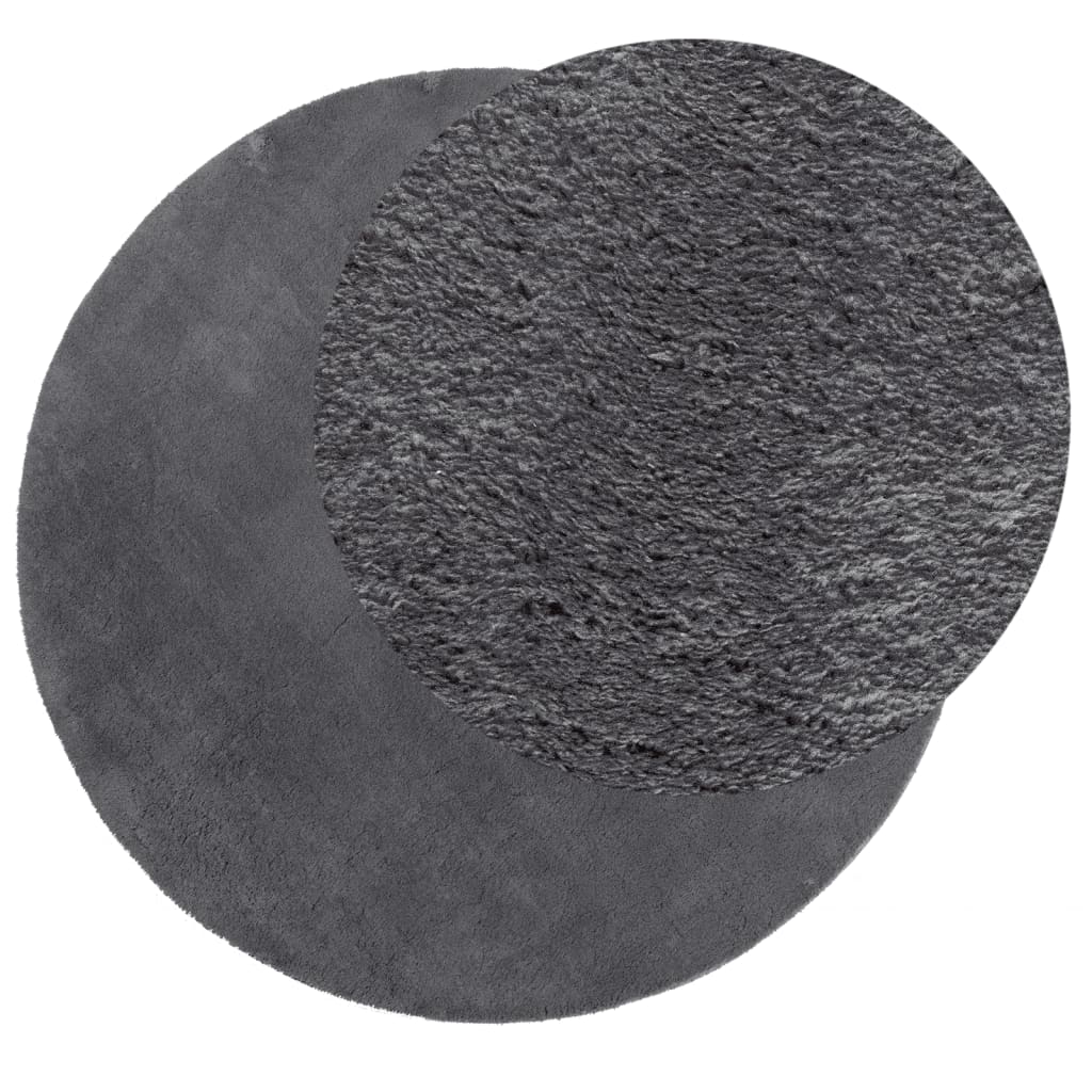 Tapis vidaxl Huarte Low-Pole Soft Lavable Ø 200 cm anthracite