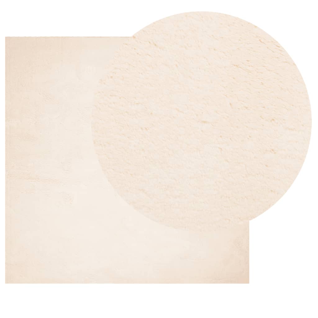 Tapis Vidaxl Huarte Low -Pile Soft Soft Lavable 120x120 cm Beige