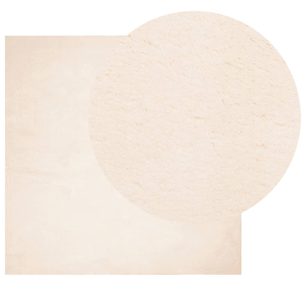 Vidaxl Teppich Huarte Low -Molzen Weichwaschbar 160x160 cm Beige