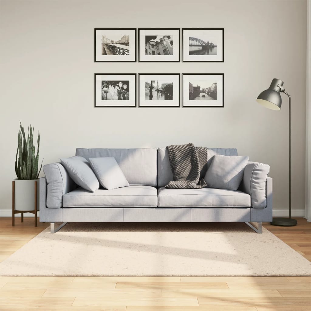 Vidaxl -mattan Huarte lågpole mjuk tvättbar 160x160 cm beige