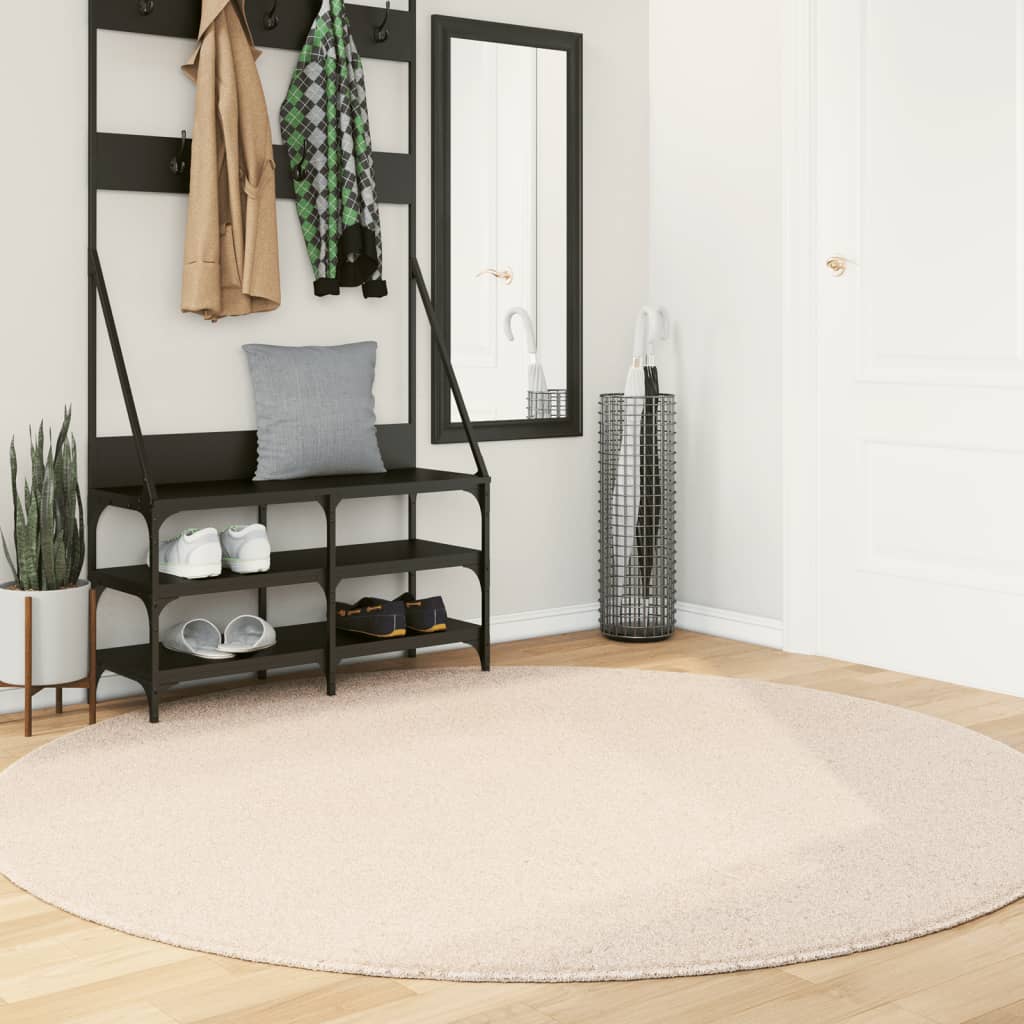 Vidaxl Rug Huarte Low -Pile Soft Washable Ø 200 cm beige