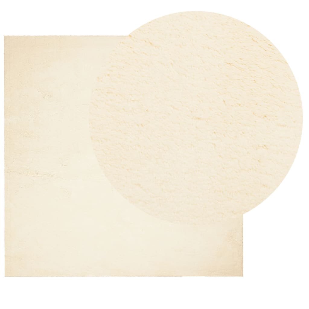 Vidaxl Teppich Huarte Low -Mops Weichwaschbar 120x120 cm Creme