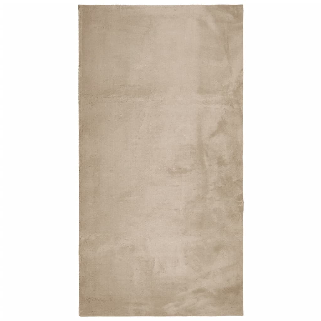 Vidaxl rug harte low -pole mëll wardable 60x110 cm Sand -colored