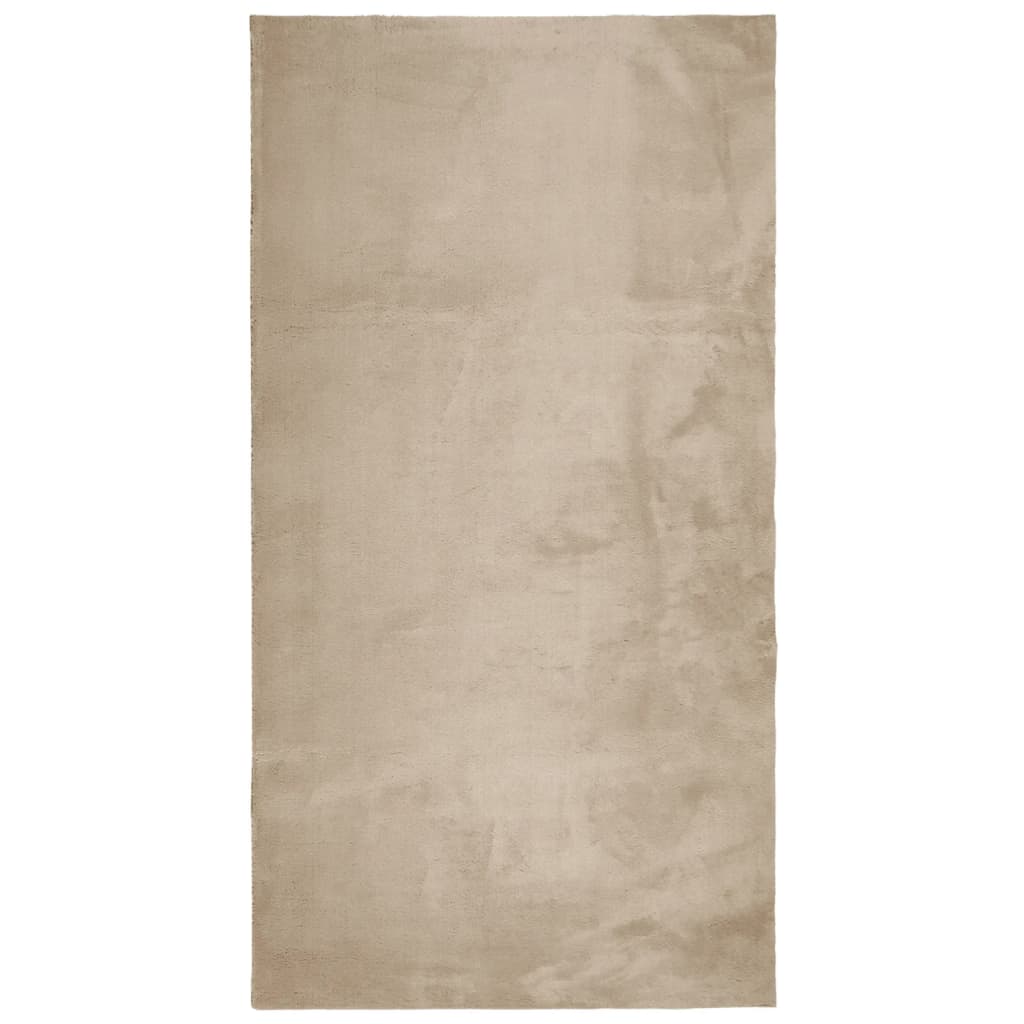 Vidaxl rug harte low -pile mëll weichbar 80x150 cm Sand -colored