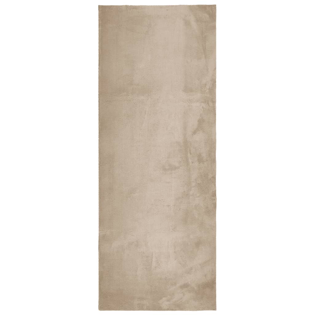 Vidaxl rug harte low -pile mëll wäschen 80x200 cm Sand -colored