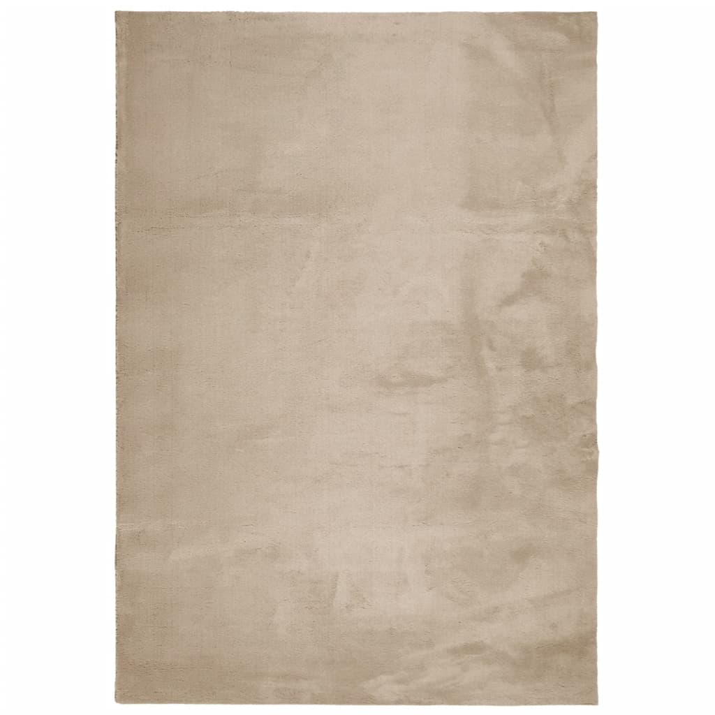 Vidaxl rug Huarte low -pole soft washable 140x200cm sand -colored