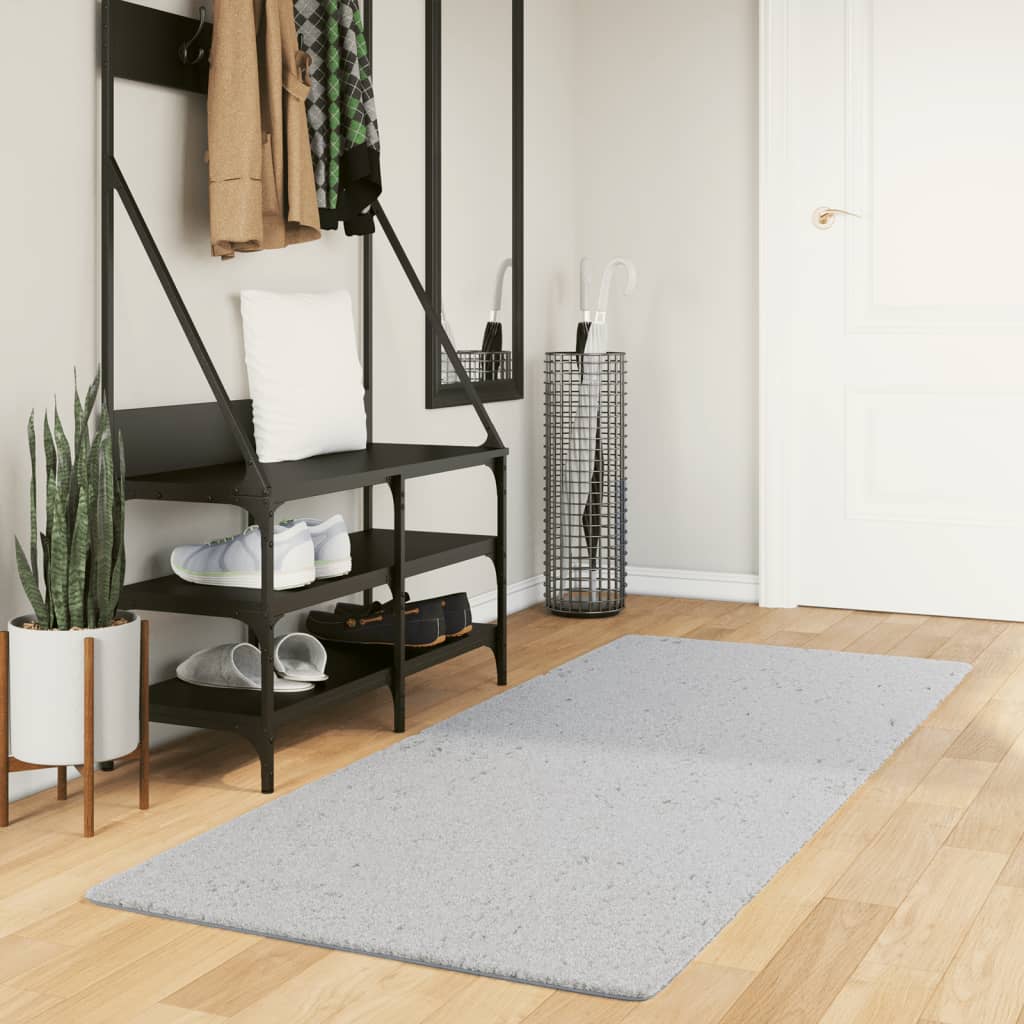 Vidaxl rug Huarte low -pole soft washable 80x200 cm gray