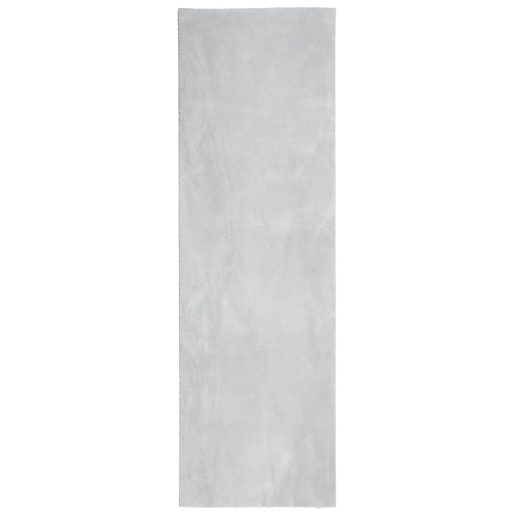 Vidaxl rug harte low -pole mëll wäschen 80x250 cm Grau